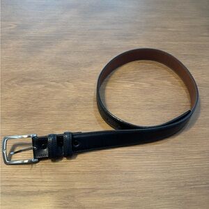 Men's Black and Brown Leather Belt - Size 32